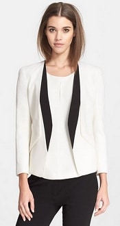 Narciso Rodriguez Contrast Lapel Wool Crepe Blazer | Corporette