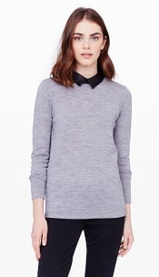 sweatshirt with collared shirt