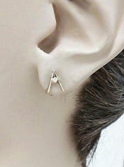 gold triangle diamond earrings