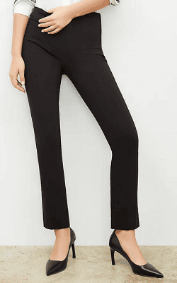 young professional woman wears machine washable dress pants from MMLF