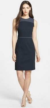 Boss Hugo Boss 'Heta' Mixed Media Sheath Dress | Corporette