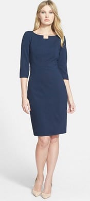 Classiques Entier Notch Neck Ponte Sheath Dress | Corporette