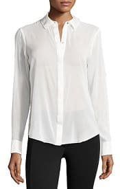 Rachel Zoe Sheer Chiffon BLouse with Silk Trim