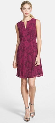 Halogen Pleated Fit Flare Dress