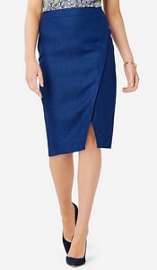 Limited High Waist Wrap Look Pencil Skirt | Corporette
