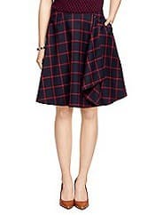 Brooks Brothers Red Fleece Windowpane Skirt | Corporette