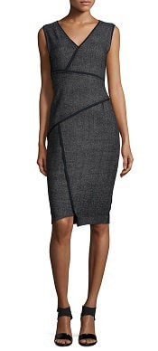 Elie Tahari Sleeveless Sheath Dress with Contrast Seams | Corporette