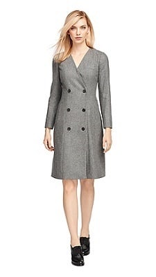 Brooks Brothers Black Fleece Wool Double-Breasted Dress | Corporette