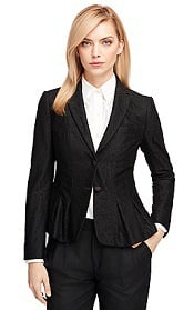 Brooks Brothers Black Fleece Wool Peplum Jacket | Corporette