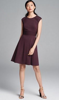 Eliza J Pintucked Waist Seamed Ponte Knit Fit & Flare Dress | Corporette