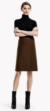 Theory Midi SL Skirt in Camden Twill | Corporette