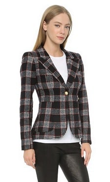 Smythe Plaid Duchess Blazer | Corporette