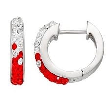 Kohl's Alabama Crimson Tide Crystal Sterling Silver Huggie Hoop Earrings | Corporette