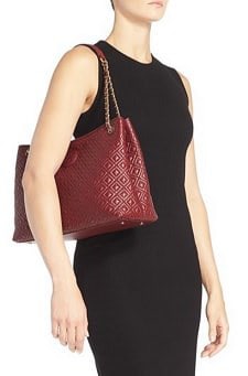 Tory Burch 'Marion' Diamond Quilted Leather Tote | Corporette