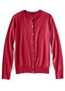 Lands' End Red Supima Cardigan Sweater
