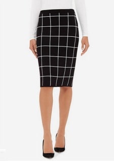 pencil skirt The Limited Knit Grid Skirt | Corporette
