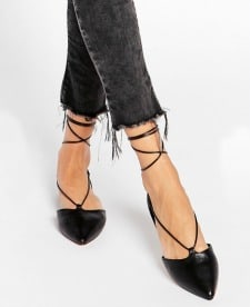 Lace-up flats - ALDO Colyn Black Ghillie Tie-Up Flat Shoes