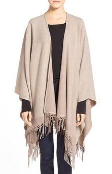 Cashmere Ruana: Nordstrom Collection Knotted Fringe Cashmere Ruana
