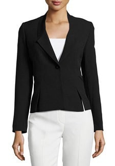 Crepe Suit Jacket: Tahari Karson One-Button Suiting Jacket