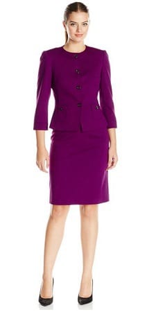 purple skirt suit