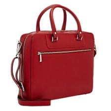 Red Saffiano Briefcase: Barneys New York Saffiano Double-Handled Briefcase