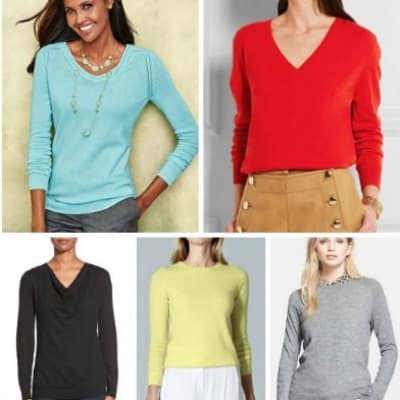 collage of cashmere sweaters