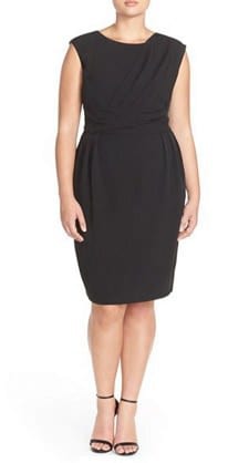 Wednesday’s Workwear Report: Pleat Side Swag Crepe Sheath Dress