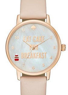 Fun Watch: Kate Spade New York 'Metro - Eat Cake' Leather Strap Watch