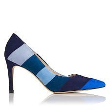 blue stripey heels