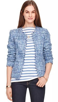 Blue Tweed Jacket: Kate Spade Broome Street Tweed Jacket