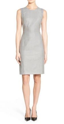 Gray Sheath Dress: Boss 'Dyressa' Stretch Wool Blend Sheath Dress