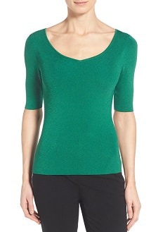 green short sleeved sweater