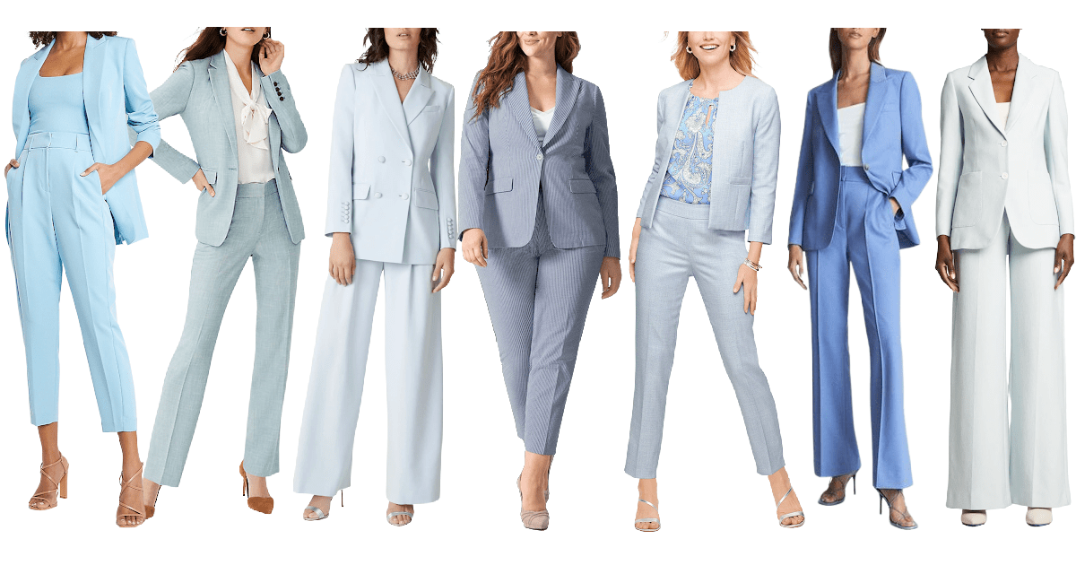 Pale blue shop suit womens