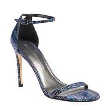 Striped Heel: Stuart Weitzman 'Nudistsong' Ankle Strap Sandal 