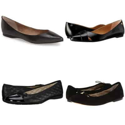 collage of 4 black flats