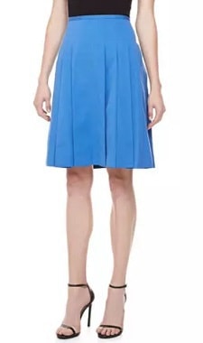 Blue Work Skirt: Michael Kors Poplin Pleated Skirt