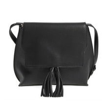 Black Tasseled Bag: Sole Society Tassel Faux Leather Crossbody Bag