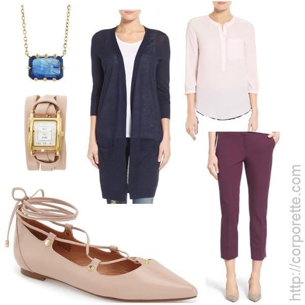 Three Work Outfits with Nude Flats - Corporette.com