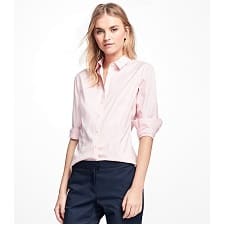 a fitted non-iron dress shirt blouse from Brooks Brothers