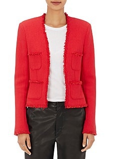 Red Blazer for Work: L'Agence Tweed Jules Jacket 