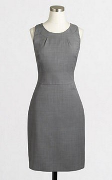 Gray Work Dress: J.Crew Factory Tailored Shift Dress in Lightweight Wool 