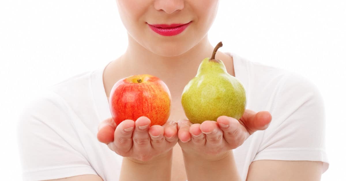 Set of Women Body Shape Types: Apple, Pear, Column, Brick