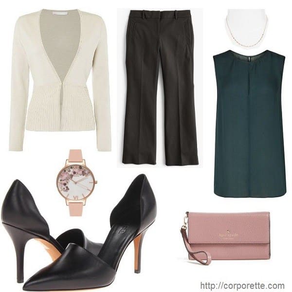 Work Outfits with Black Heels Corporette