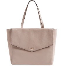 taupe leather tote bag