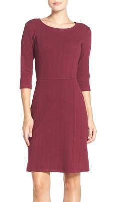 Cotton-Blend Machine Wash Dress: Leota 'Avery' Jacquard Knit Sheath Dress