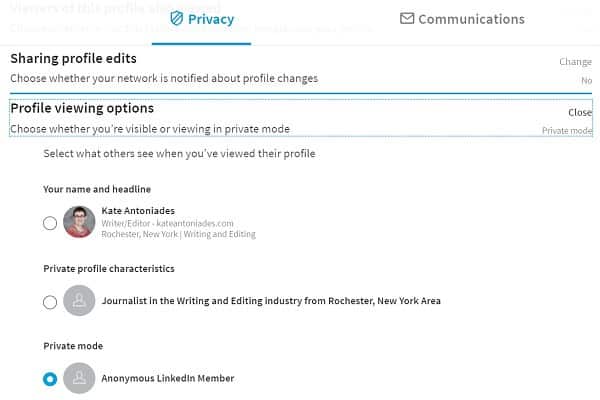 The Best LinkedIn Settings for Job Hunting - Private Mode
