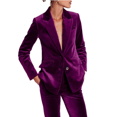 purple velvet blazer
