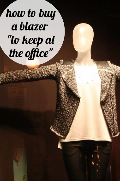 It's advice a lot of young working women get -- buy a blazer and keep it at the office. But what kind of blazer will be wearable if you keep it at the office -- what color, what fabric; what other qualities should you look for when choosing a blazer to keep at the office?