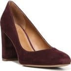 lila leather block heel