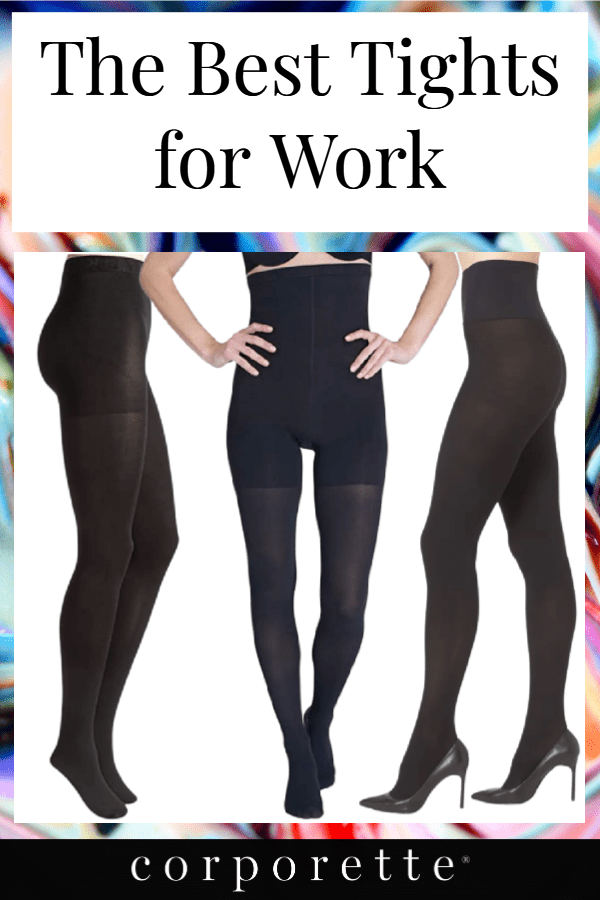 Looking for the best tights for work outfits? We rounded up the most opaque, highest quality tights -- they look great with skirt suits, dresses, and more!  #corporette #corporettehunt #tightsforwork #workoutfits #wearittowork #classicstyle